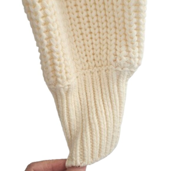 Free People Dream Cable Crewneck Sweater Size Small in Cream - Picture 7 of 13